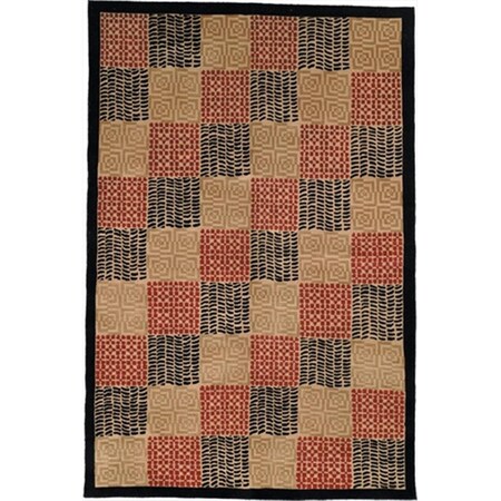 Safavieh 5 x 7 ft. 6 in. Rectangle Contemporary Tibetan Black and Rust Hand Knotted Rug TB339A-5